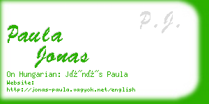 paula jonas business card